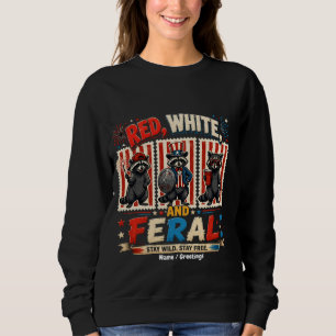 Sweatshirt Art du parti de Raton laveur patriotique rouge bla
