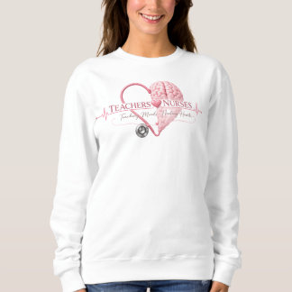 Sweatshirt Art en ligne de cœur de cerveau d'infirmière ensei