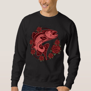 Sweatshirt Art floral vintage de la truite brune allemande