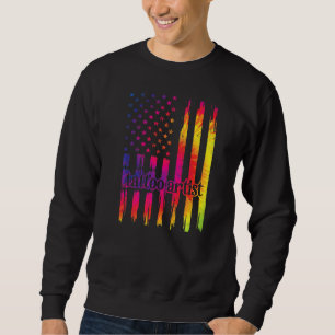 Sweatshirt Artiste de tatouage Nous Drapeau Enceint Tattoo Ex