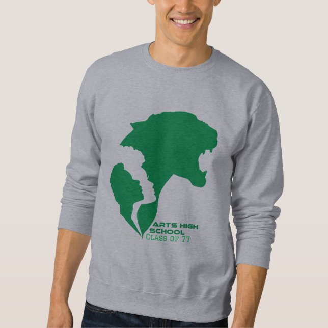 Sweatshirt Arts personnalisables Lycée Silhouettes vertes (Devant)