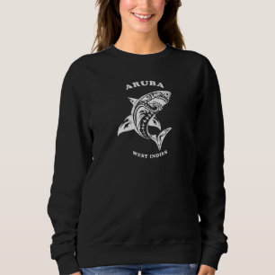 Sweatshirt Aruba West Indies Vintage Retro Tribal Shark Vacat
