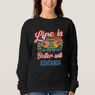 Sweatshirt Ashtanga Yoga Sunset Vintage Ashtanga Enseignant B