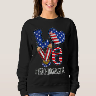 Sweatshirt Assistant d'enseignement Amour Drapeau Usa Feux d'