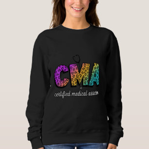 Sweatshirt Assistant Médicale Certifié Léopard Rainbow Co