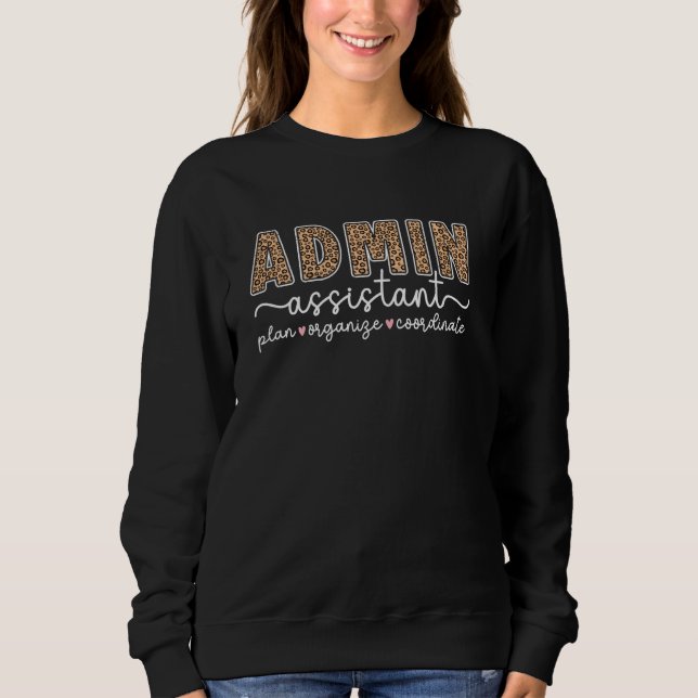 Sweatshirt Assistante administrative Léopard Assistante admin (Devant)