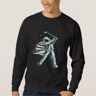 Sweatshirt Astronaut Espace Avec Golf Club Joueur De Golf