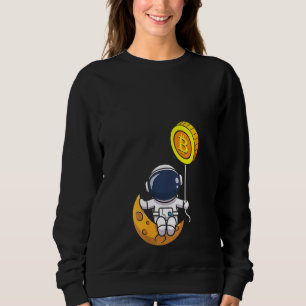 Sweatshirt Astronaut Femme Bitcoin Btc À L'Univers Lune