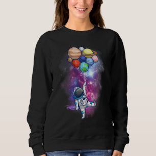 Sweatshirt Astronaute avec des planètes à la main pour hommes