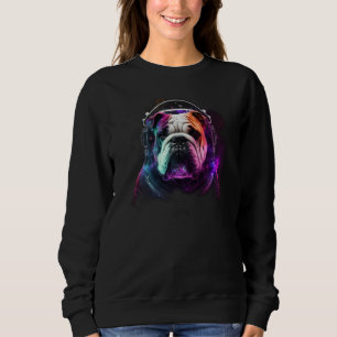 Sweatshirt Astronaute Bulldog dans l'Espace Exploration Plané