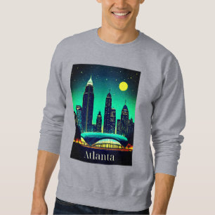 Sweatshirt Atlanta Skyline sous un ciel étoilé