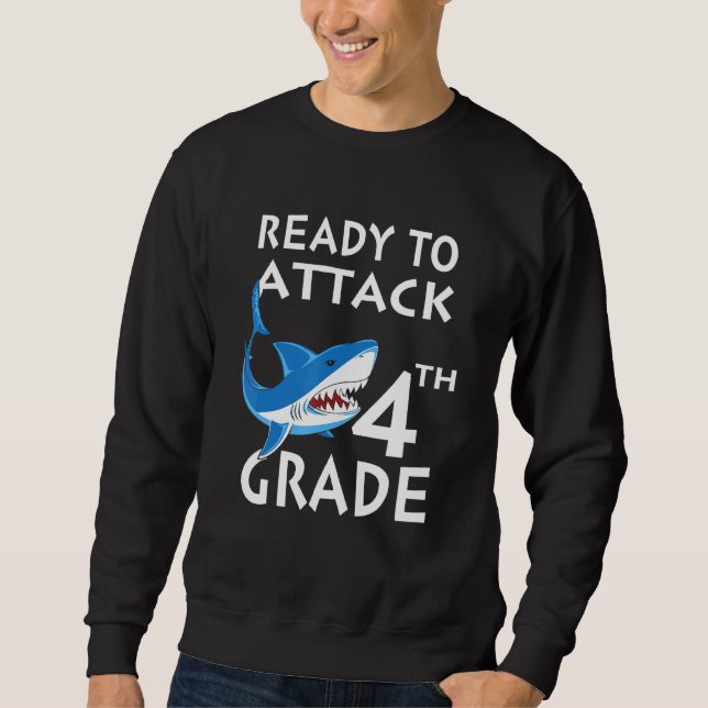 Sweatshirt Attaque de requin Prêt à attaquer 4e (Devant)