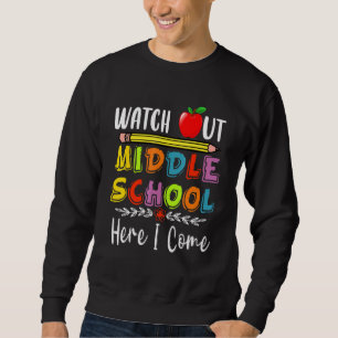 Sweatshirt Attention Au collège, je viens