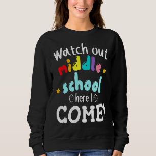 Sweatshirt Attention collège ici je viens étudiant principal