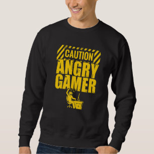 Sweatshirt Attention Joueur en colère Joueur Vidéo Joueur Pc