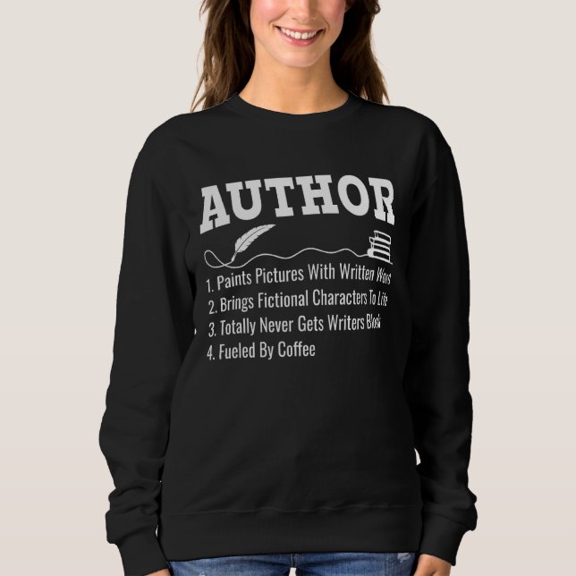 Sweatshirt Auteur de l'écriture de définition de l'auteur (Devant)