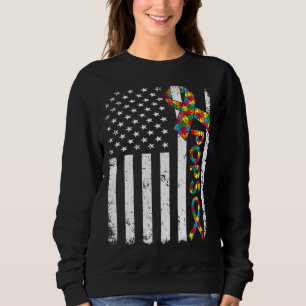 Sweatshirt Autisme déprimé Pops American Flag Family Matchi