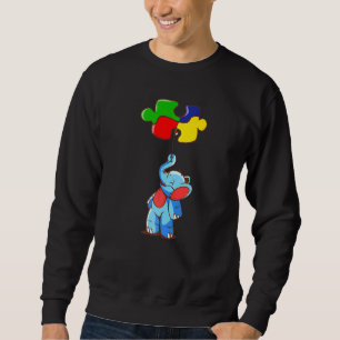 Sweatshirt Autisme Elephant Puzzle Pièce Coeur Sensibilisatio