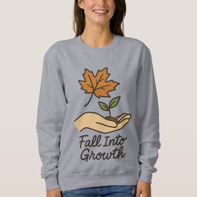 Sweatshirt Automne - Conception de la feuille et des semis (Devant)