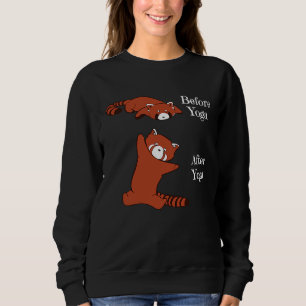 Sweatshirt Avant Yoga Après Yoga Panda roux  Méditation Yoga