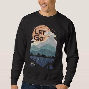 Sweatshirt Aventure Graphic Minimaliste Mountain Cam