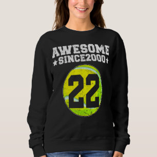 Sweatshirt Awesome Since 2000 Tennis 22nd Birthday 22 Years O