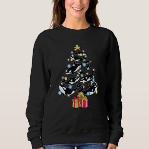 Sweatshirt Baleine tueuse d'Orca et arbre de Noël
