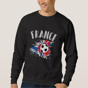 Sweatshirt Balle de foot grunge drapeau de la France