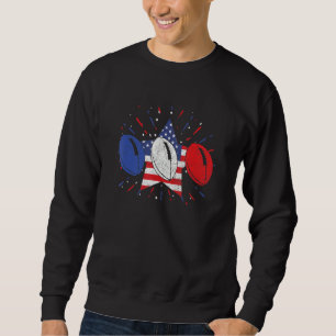 Sweatshirt Ballons de Rugby Drapeau Américain US  Football Am