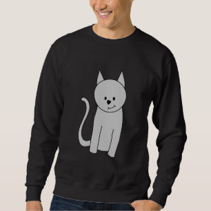 Sweatshirt Bande dessinée grise de chat