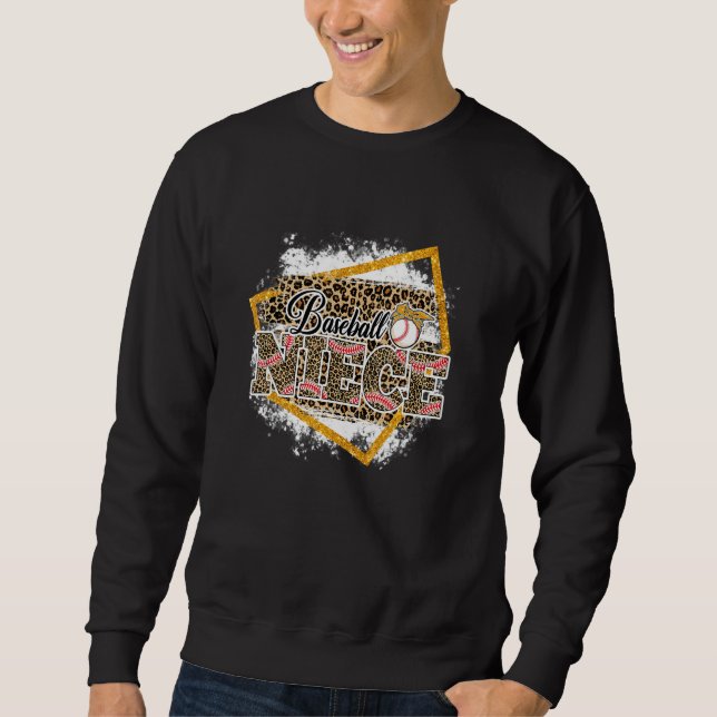 Sweatshirt Base-ball Nièce Léopard Décoloré Famille Assorti (Devant)