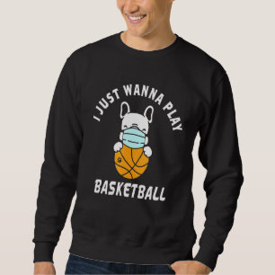 Sweatshirt Basketball Chien Masque Visage Basketball Français
