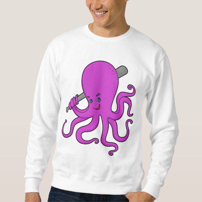 Sweatshirt Bataille de baseball de pieuvre (Devant)