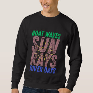 Sweatshirt Bateau Waves Sun Rays River Days Joli Retro Summer