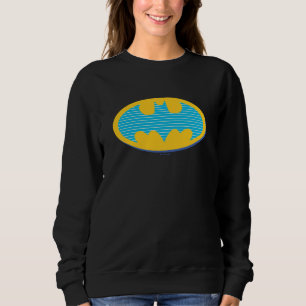 Sweatshirt Batman Symbole Cyan Stripes