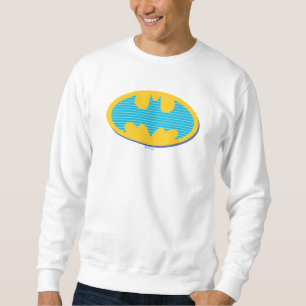 Sweatshirt Batman Symbole Cyan Stripes