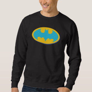 Sweatshirt Batman Symbole Cyan Stripes