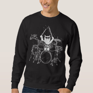 Sweatshirt Batteur de chats Jouer des tambours Hommes