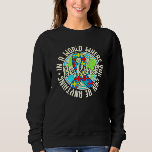 Sweatshirt Be Kind Sensibilisation sur l'autisme Puzzle Earth