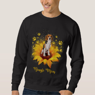 Sweatshirt Beagle Maman tournesol avec chien Paw Fête des Mèr