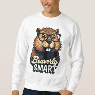 Sweatshirt Beaverly Smart - Drôle Castor avec lunettes Graphi