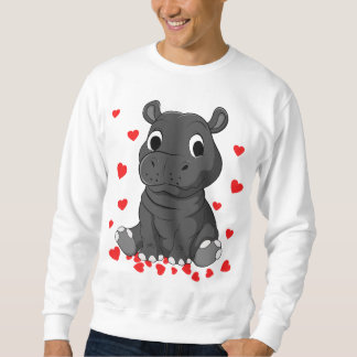 Sweatshirt bébé hippopotame valentines jour hippo amour