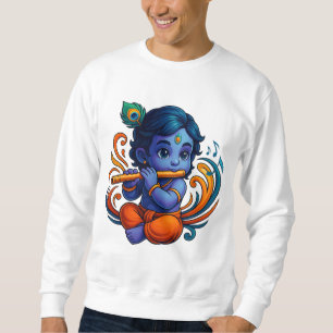 Sweatshirt Bébé Krishna avec Flûte - Vibes de paix 3D dynam