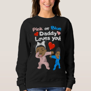 Sweatshirt Bébé noir rose ou bleu papa vous aime Genre Rev
