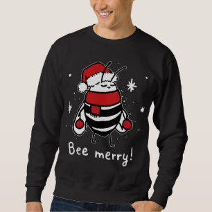 Sweatshirt Bee Joyeux Noël - abeille porte un chapeau santa N
