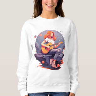 Sweatshirt Belle Fille Jouant Guitare