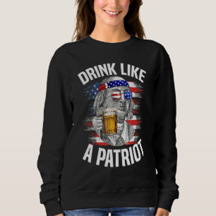 Sweatshirt Ben Drankin 4 juillet Boire Comme Un Patriote Usa 