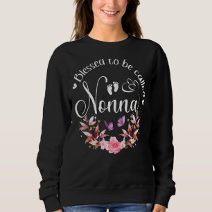Sweatshirt Béni D'Être Appelé Nonna Femmes Décor Fleur Gran