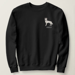Sweatshirt Berger Blanc Suisse Blanc GSD Avec Texte Personnal
