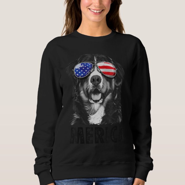 Sweatshirt Bernese Mountain Dog 4 juillet Merica Hommes Améri (Devant)